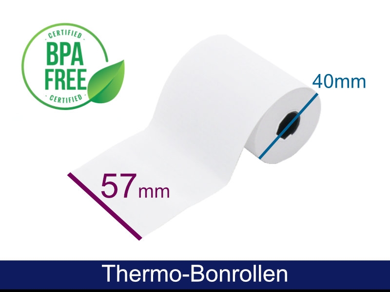 Bonrolle 57mm breit, Ø 40mm, weiß