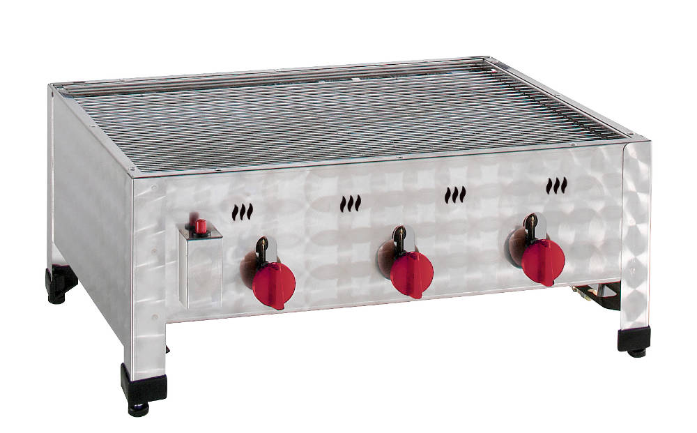 Neumärker Gas-Kombi-Tischbräter 3 Brenner Rost