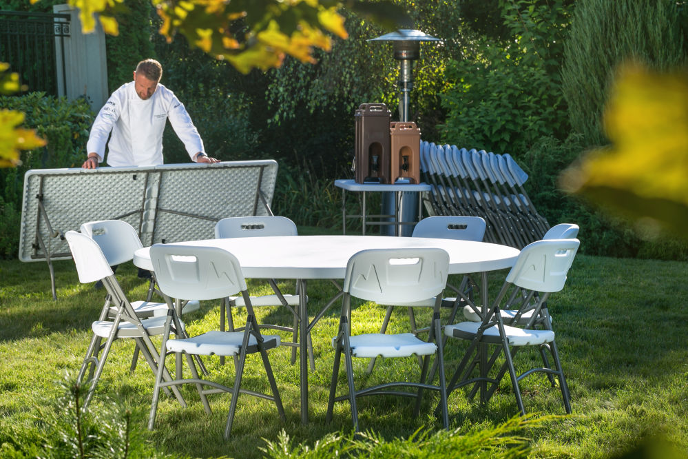 HENDI Catering Sessel – hellgrau