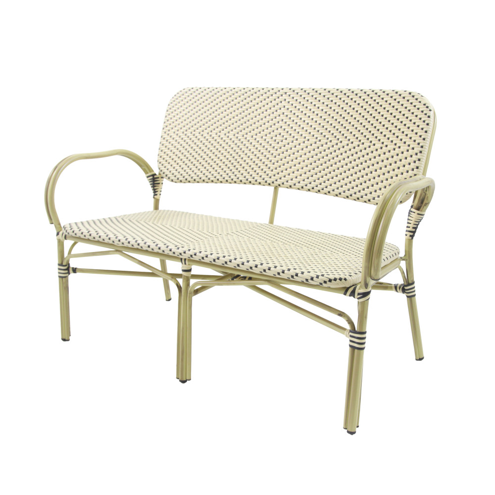 Felix Bistrobank Rattan - Bambus-Weiss/Schwarz