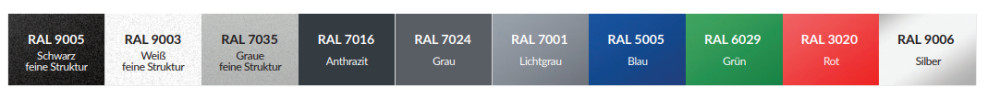 Wandkühlregal Variant 257 mit Glasdrehtüren - Bestellfarben
