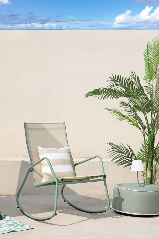 Brody Garten-Schaukelstuhl - Grün-Beige