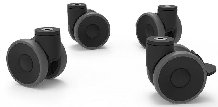 Unox Rollensatz 4 Räder mit Bremse