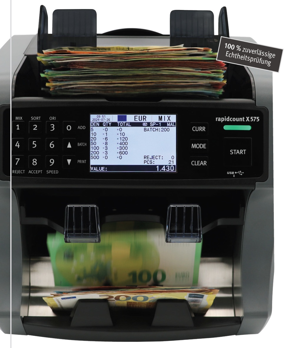 Banknotenzähler rapidcount X 575