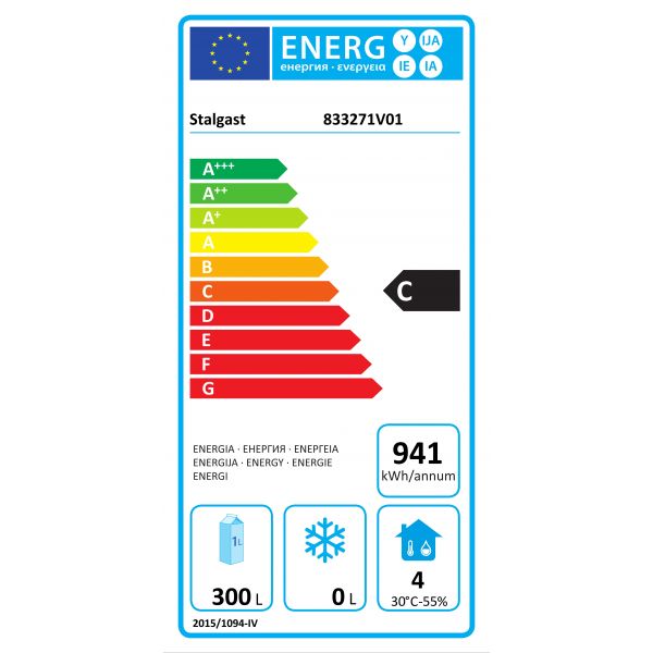 Starline 2-türiger Pizza-Tisch mit 7 Schubladen, EN 600x400 mm - Energielabel