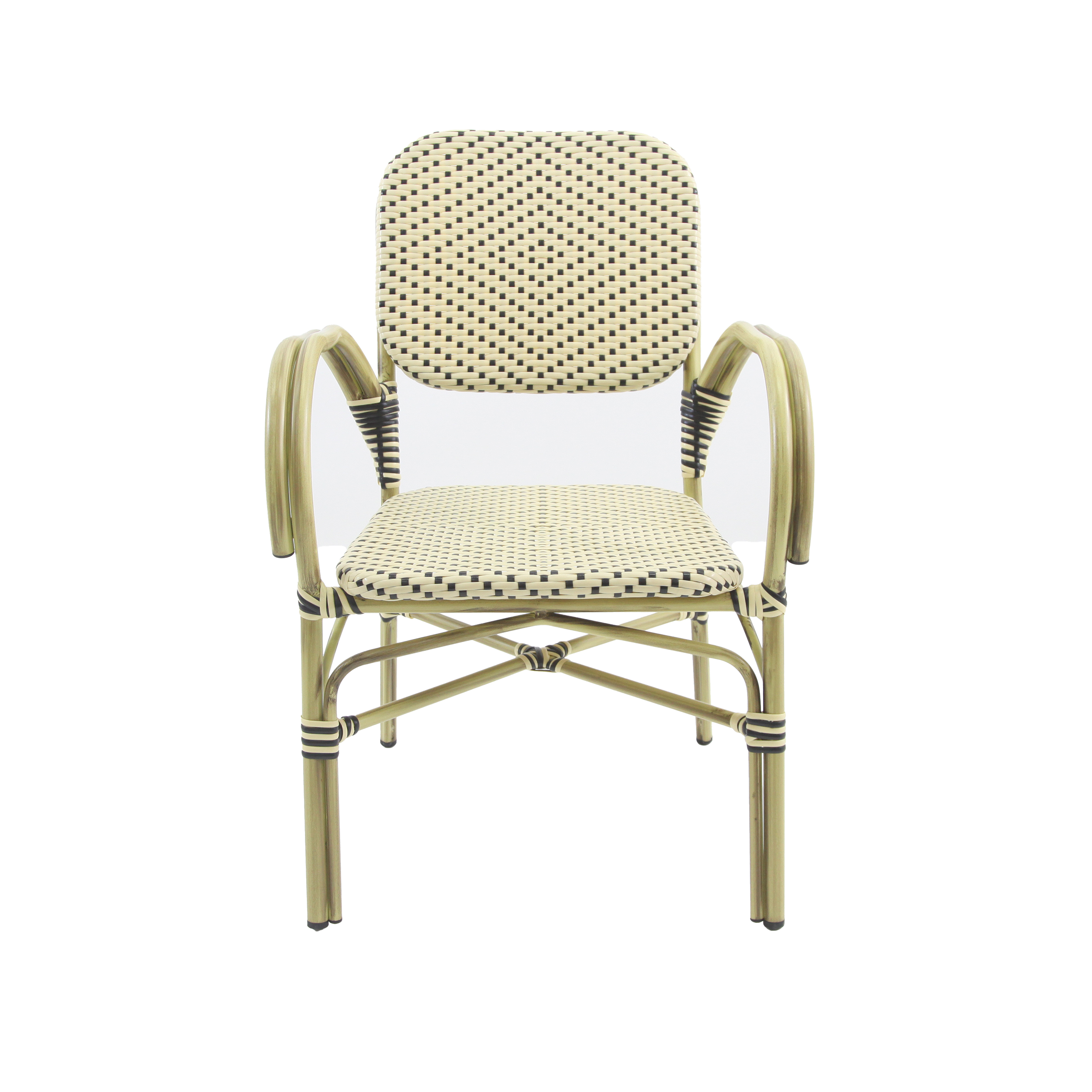 Felix Bistrostuhl Rattan - Bambus-Weiss/Schwarz