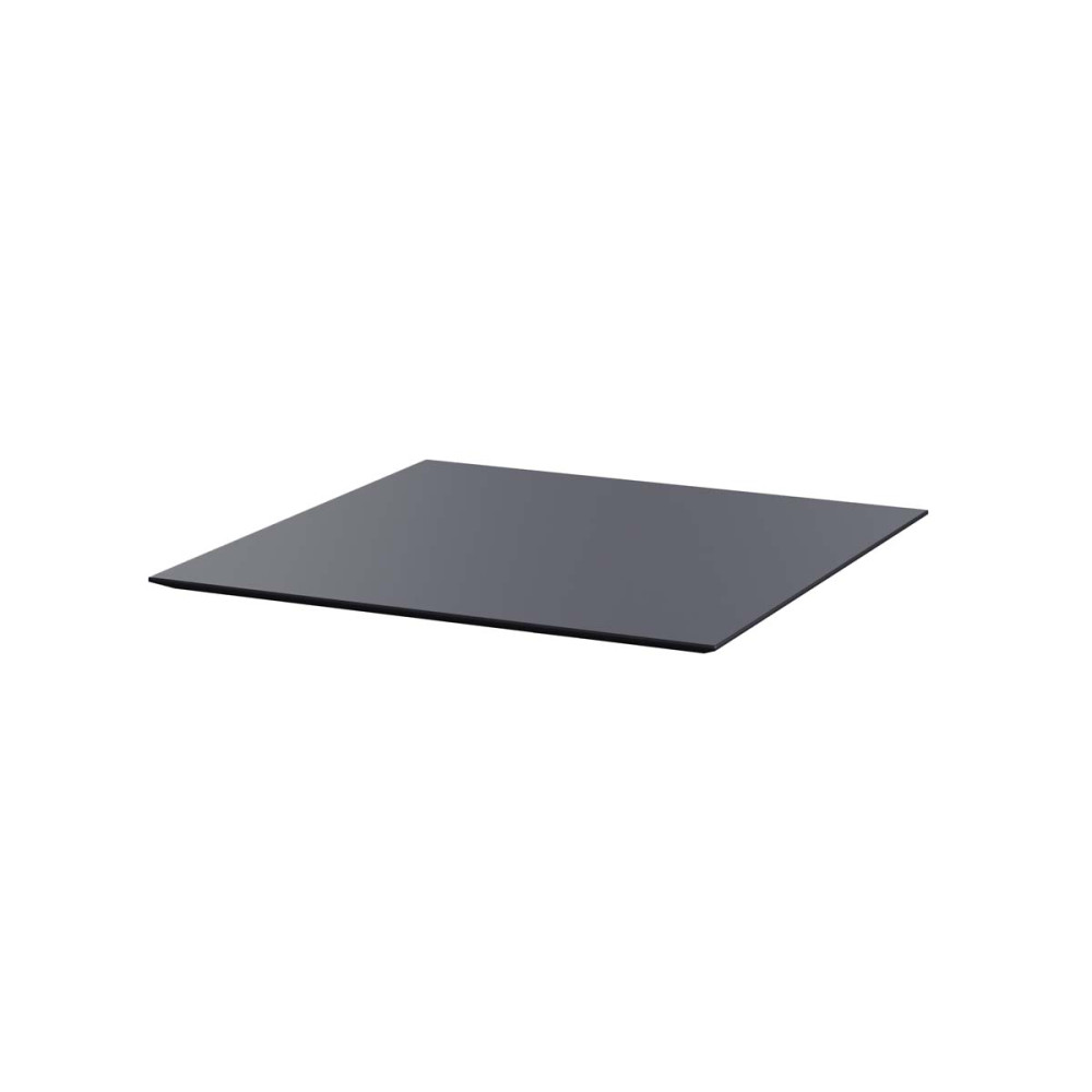Tischplatte HPL 70x70cm - schwarz seitlich