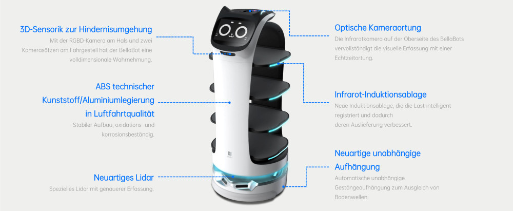 Servierroboter BellaBot Merkmale