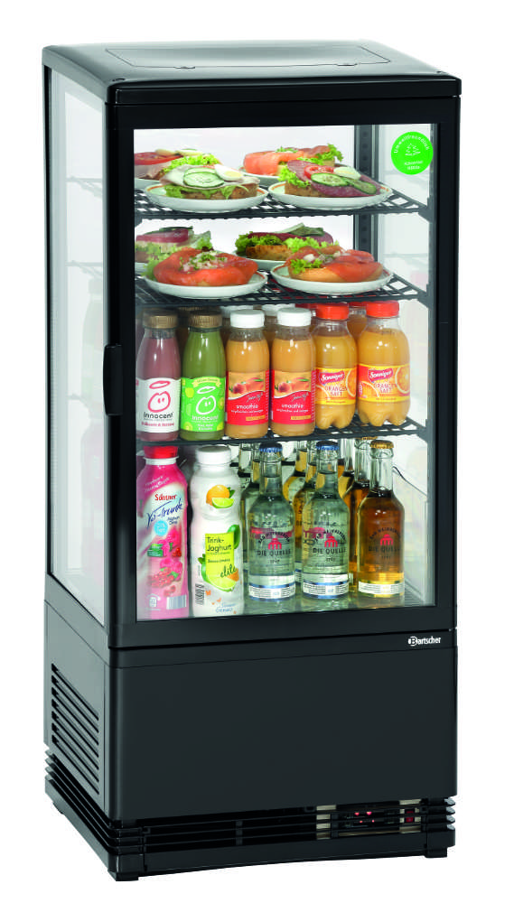 Bartscher Kuchenvitrine 78L schwarz bwfüllt