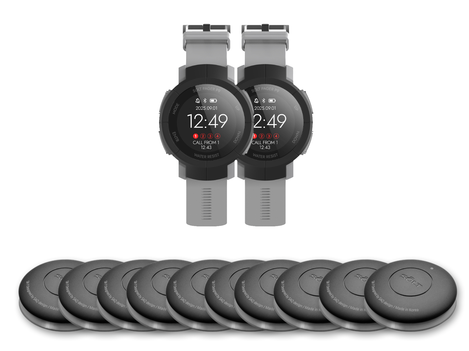SOLT Servicerufknopf-Set, 10x Button, 2x Uhren-Pager