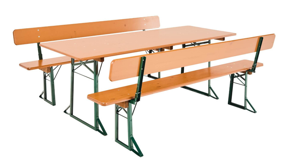 Bierzeltgarnitur mit Lehne 220x75cm Set