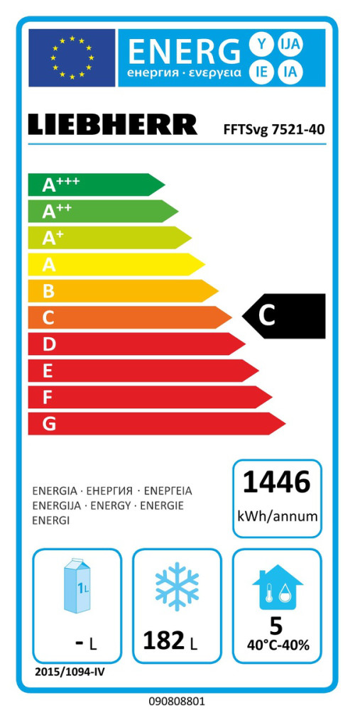 Liebherr Tiefkühltisch FFTSvg 7521  - Energielable