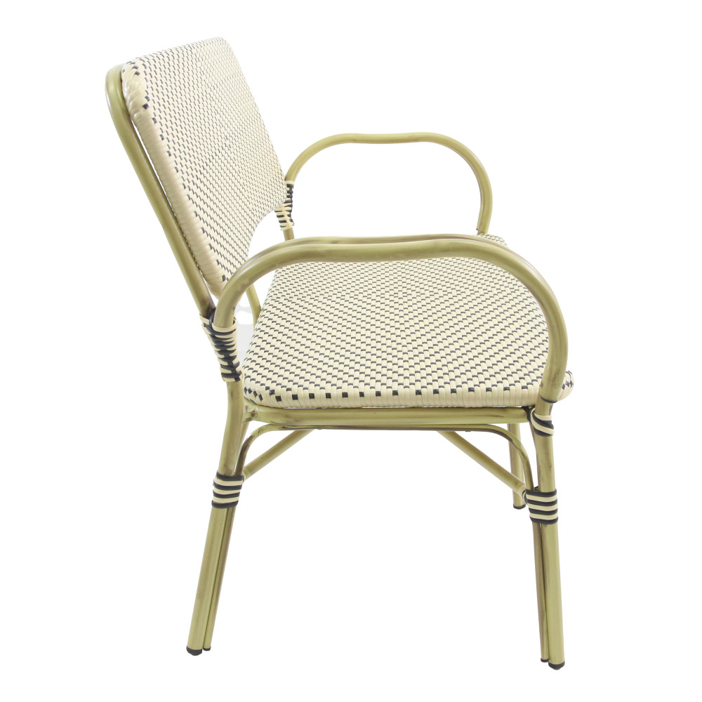 Felix Bistrobank Rattan - Bambus-Weiss/Schwarz