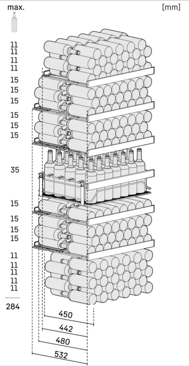 Liebherr Weinkühlschrank WFbli 7741 Flaschenschema