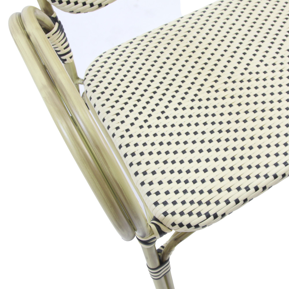 Felix Bistrobank Rattan - Bambus-Weiss/Schwarz